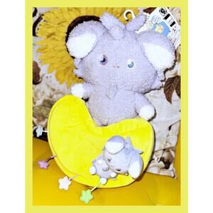 TAKARA Tomy Pokemon Stuffed Toy & Pouch Espurr Nyasper Pokepeace Peaceful Place